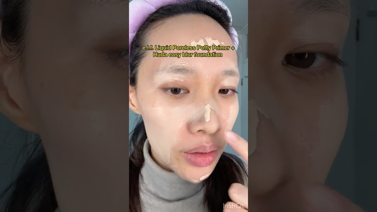elf. Liquid Poreless Putty Primer +Huda easy blur foundation ​⁠