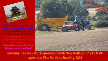 Farming in Essex - Muck spreading with New Holland T7.210 & AH spreader. Plus Manitou loading. [20]