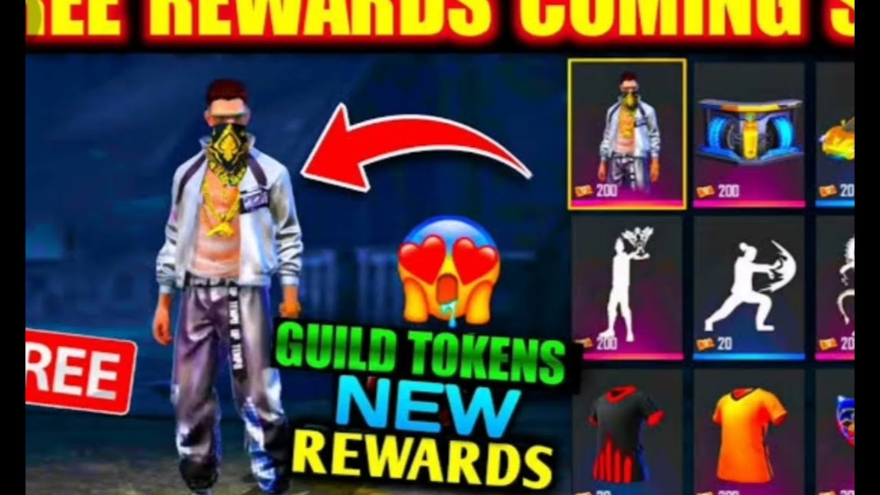 😍free fire new guild token rewards😍😚
