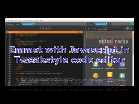 Javascript and Emmet in Tweakstyle code editor