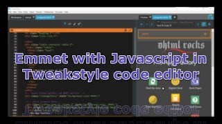 Javascript and Emmet in Tweakstyle code editor