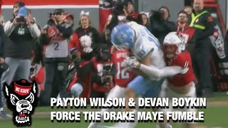 NC State's Payton Wilson Chases Down Drake Maye & Forces a Fumble