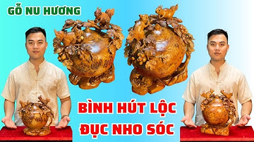 Cặp bình hút lộc Nho Sóc gỗ Nu Hương mini độc đáo giàu ý nghĩa phong thủy tốt đẹp