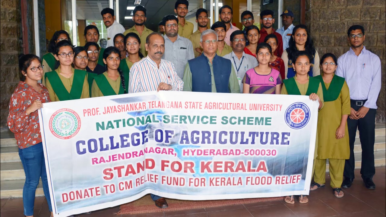 PJTSAU - Agriculture college students contribution for Kerala flood victims