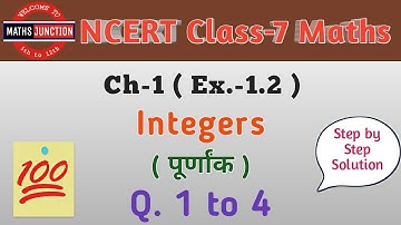 NCERT Class-7 Maths | Ch-1 Integers ( पूर्णांक ) | Ex.-1.2 Q. 1 to 4 | by Narendra Sir