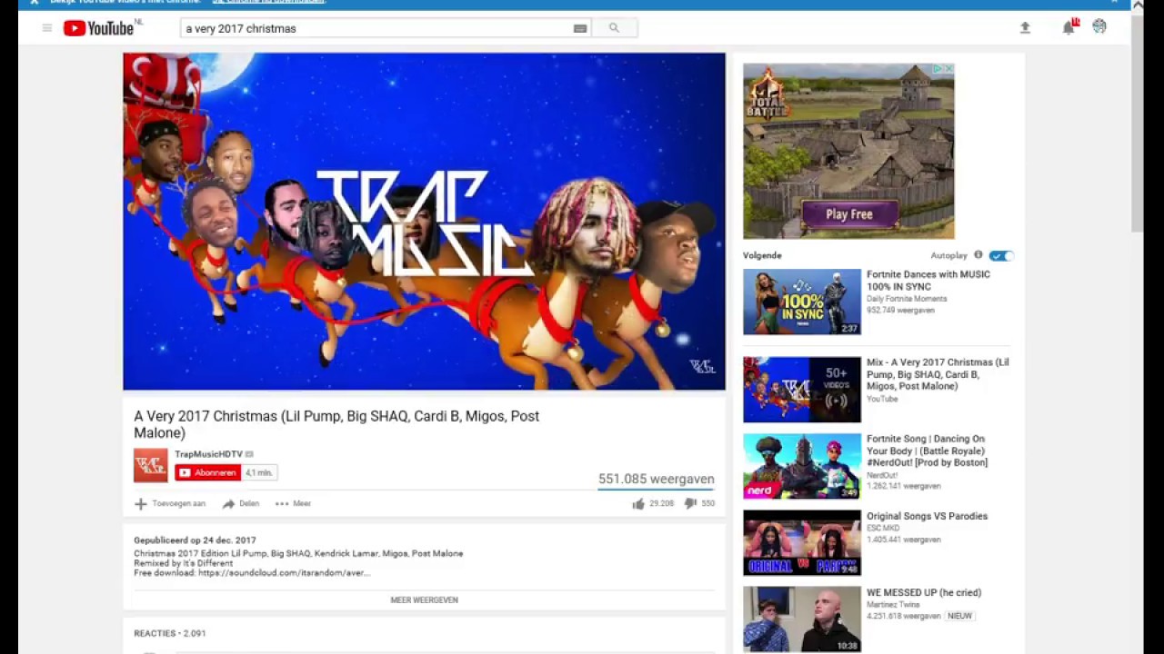 10 A Very 2017 Christmas Lil Pump, Big SHAQ, Cardi B, Migos, Post Malone   YouTube   Internet Explor