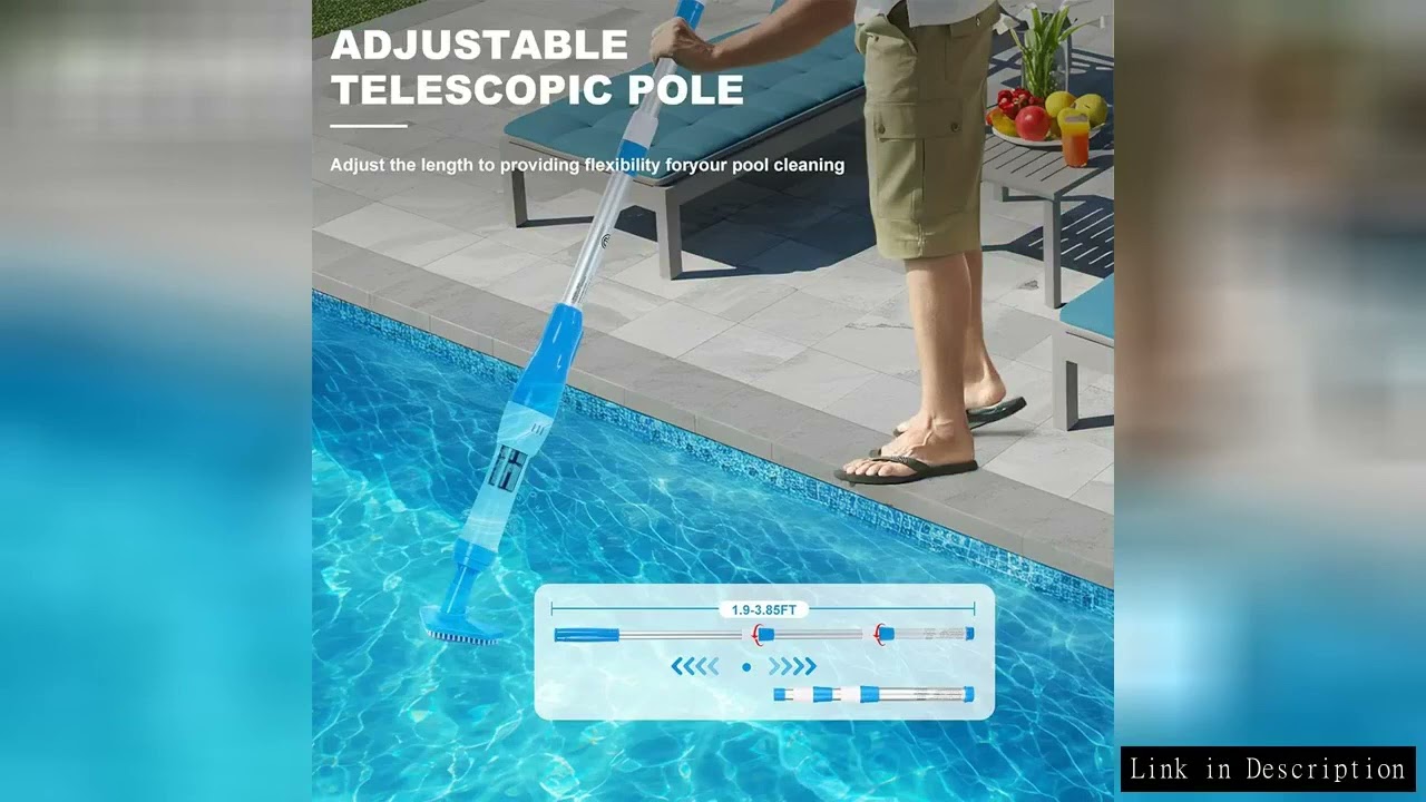 Rechargeable Pool Vacuum Cleaner Handheld Pool Cleaner Pool Skimmer Filter Replaceable Nozzle for Sp