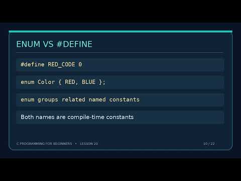 C Programming Lesson 20 Enumerations and Typedef Silent
