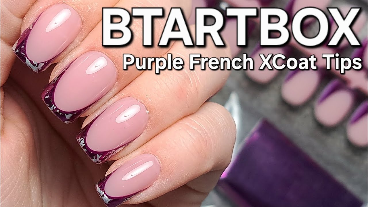 BTARTBOX PURPLE FRENCH XCOAT TIPS APPLICATION WITH TRANSFER FOIL