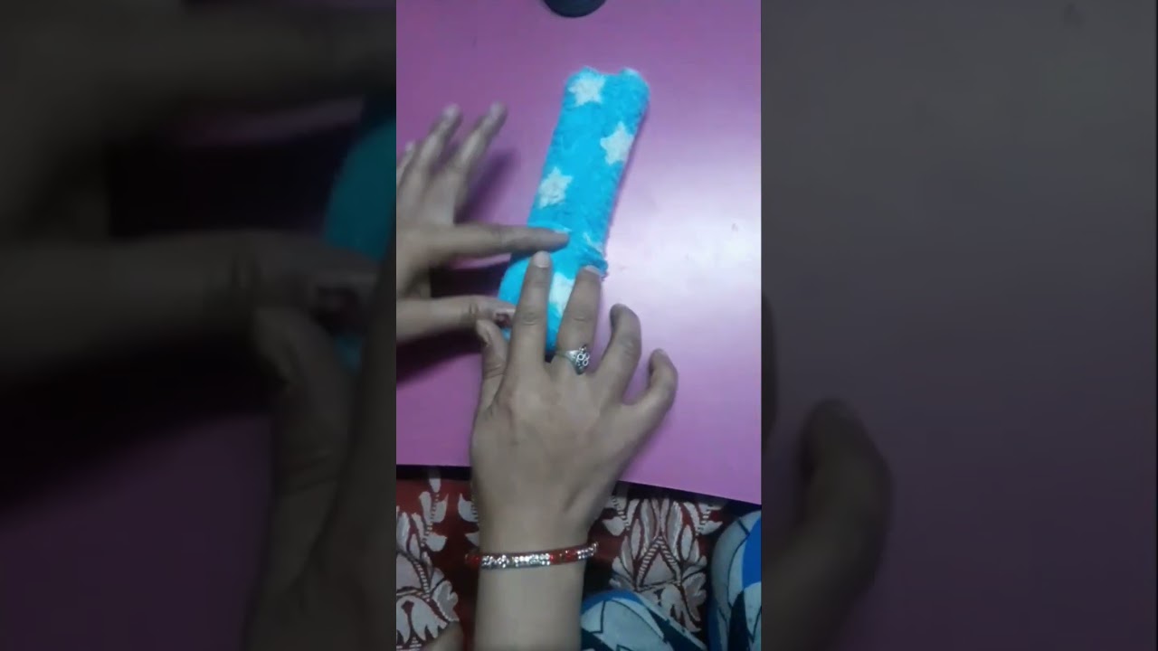 #make beautiful pillow with handkerchief #rumal #towel folding #hanky Craft #viral #shortfeed #short