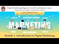 Class 1 introduction to digital marketing  digital marketing beginners level certification course