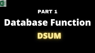 Part 1 | DSUM | Database Function in Excel | Hindi