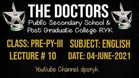Class Pre-Py-3 English Lecture # 10 [04-June-2021] dpsryk