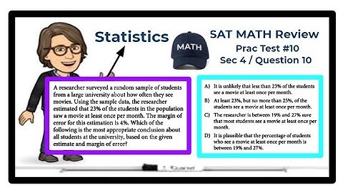 SAT Math Review - Practice Test #10 - Section 4 - Question 10 / Statistics