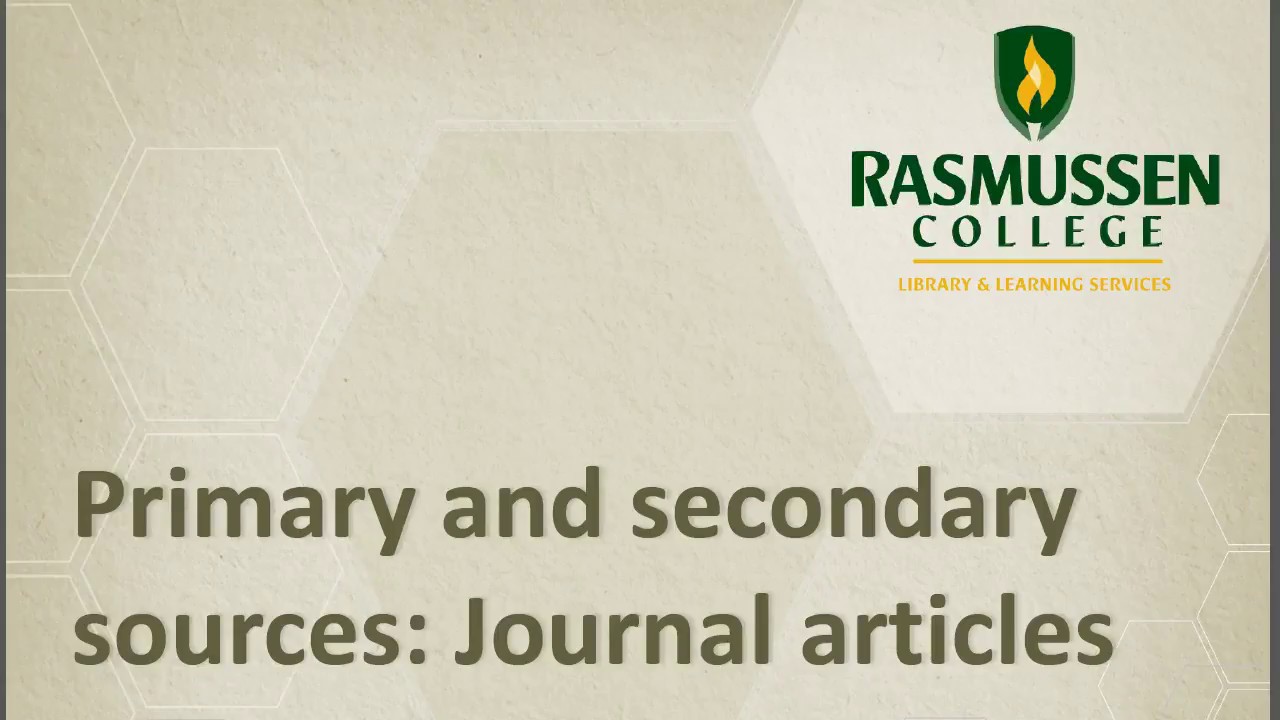 Primary vs Secondary Journal Articles YouTube