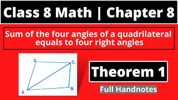 Class 8 Theorem 1 | Chapter 8 | Quadrilaterals | English Version