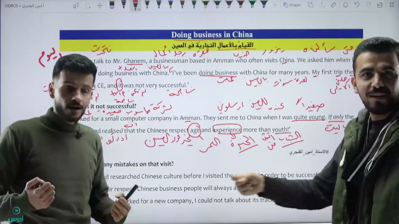 انجليزي التوجيهي قطعة القيام بأعمال تجاريّة في الصين مع الفخم الاستاذ أمين الفنجري