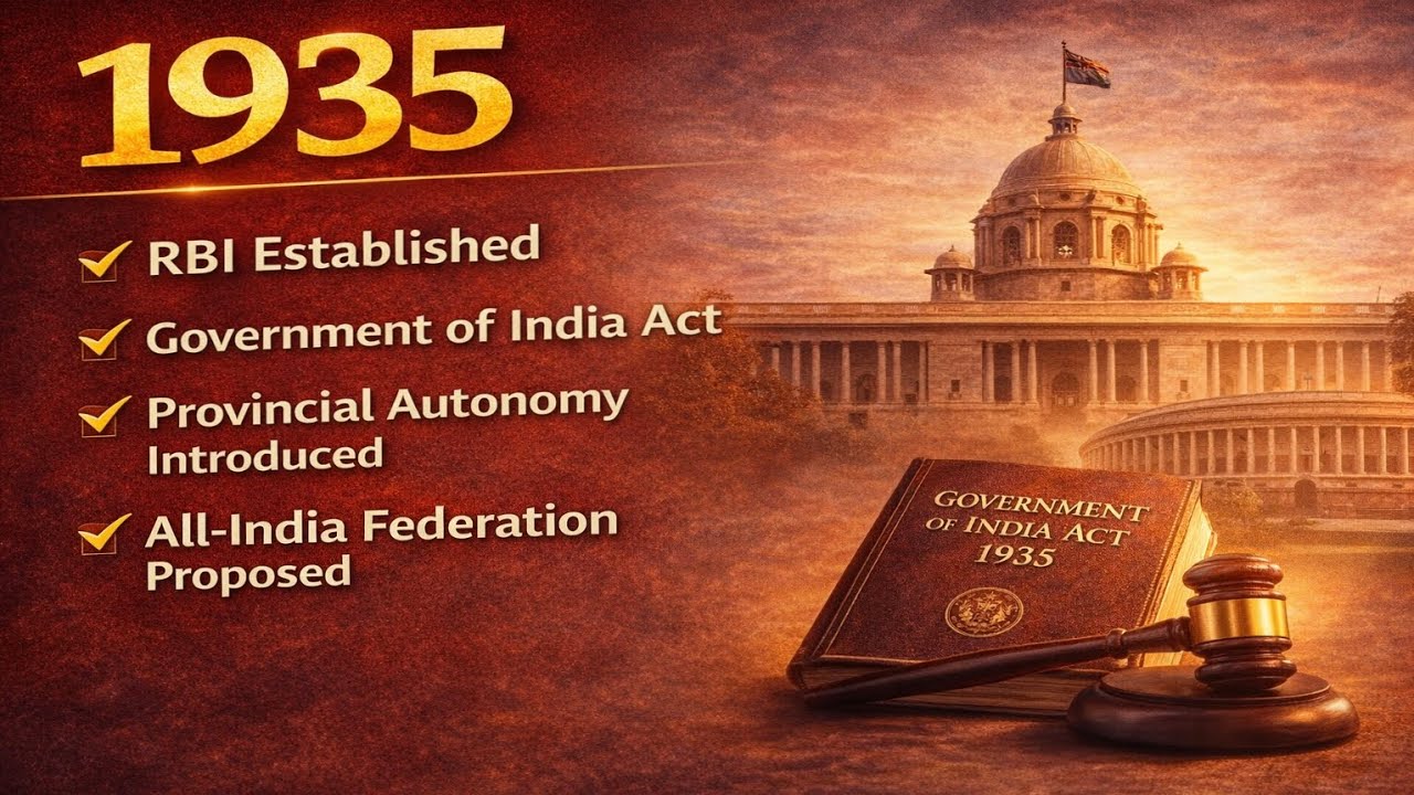 1935 की महत्वपूर्ण घटनाएं | RBI की स्थापना | Government of India Act 1935 | Modern History Chronolog