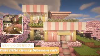 ✨🌸🌱Cute little cherry blossom cafe in Minecraft with rooftop seating🌱☕️🍰🪑🌸✨🫶🏻easy relaxing tutorial✨