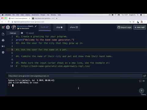 Day 01 - Project Band Name Generator | Dr Angela Yu - 100 days of Code