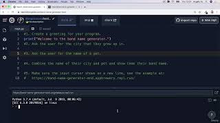 Day 01 - Project Band Name Generator | Dr Angela Yu - 100 days of Code