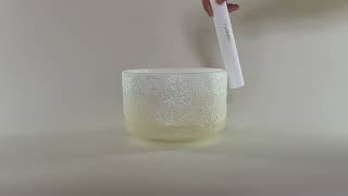 9” F0 Lemurian Seed, Lemon Aura Gold, Platinum Rim, Frosted Inside Alchemy™ Crystal Bowl