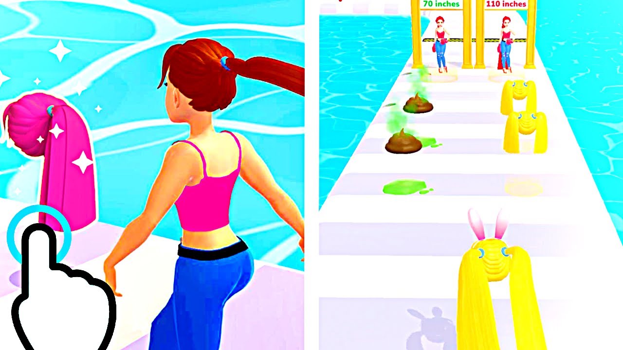 Wig Run - Wig Hair Girl Run - All Levels iOS Android GamePlay #2