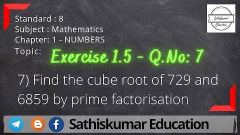 8th Std Maths - Ch:1 - Numbers - Exercise 1.5 - Q.No: 7 | Cube Root