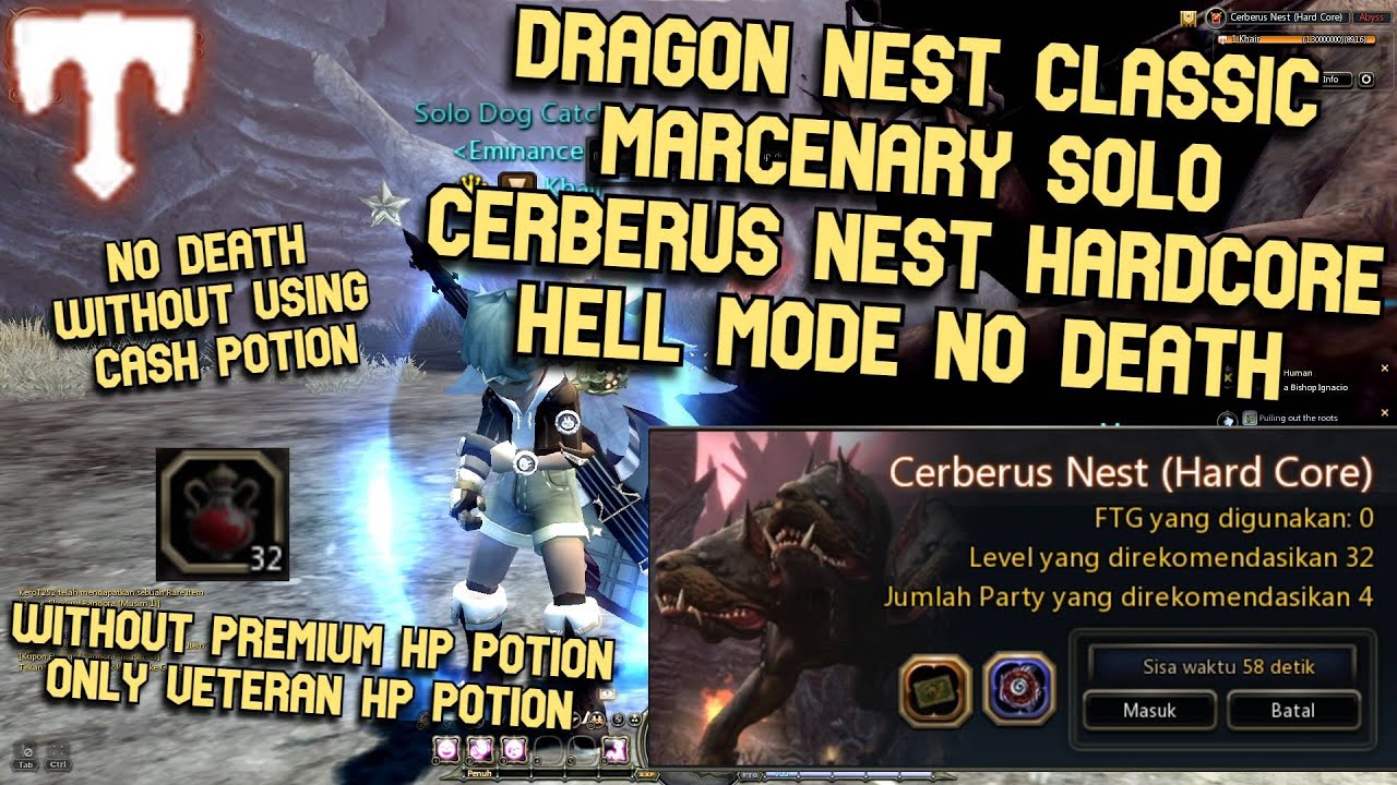DN Classic Lv 32 Marcenary SOLO Cerberus Hell Mode No Death With 3rd Critical Build 86%