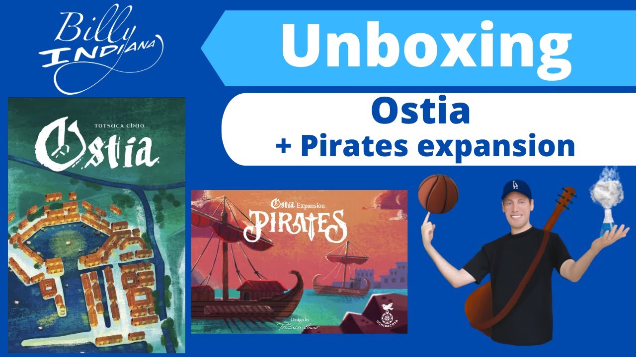 Ostia Board Game Unboxing (Kickstarter Deluxe Version with Pirates expansion + mini expansions)