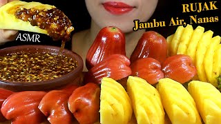 ASMR (RUJAK JAMBU AIR, NANAS) Bell Fruit, Nanas with Spicy Sauce.