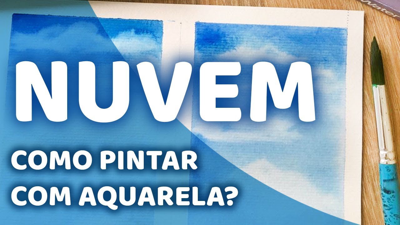 Como pintar nuvens passo a passo  - Aquarela para Iniciantes - Renata Chabetai