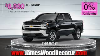 New Chevrolet Truck Sale April 2021 at James Wood Motors in Decatur Texas