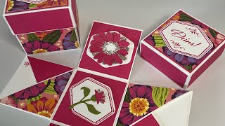 💝 #Explosionsbox #Muttertagsgeschenk #Stampinup #zauberhafteZinnien #HexagonevonHerzen #papercraft💝