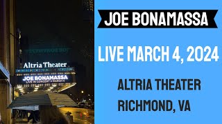 Joe Bonamassa Live March 4, 2024 at the Altria Theater Richmond VA 3 4 2024