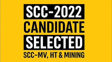 SCC-MV 2022 Candidate Selected in VIVA-VOCE | SCC-MV, HT&MINING 