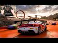 1000HP Ferrari 488 Corse |Hot Wheels Track Forza Horizonn 5 |Thrustmaster T300RS GT Steering Wheel