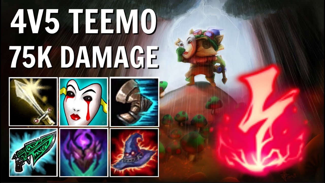 LOW ELO 4V5 TEEMO! CAN I CARRY MY TEAM? 75000K DAMAGE WITH THE BEST BUILD