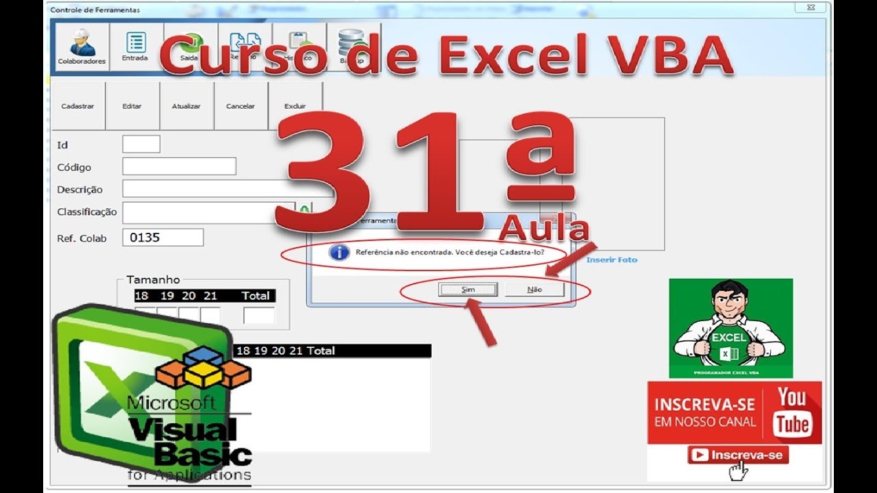 CURSO DE EXCEL VBA | criando nosso 3º Form em nosso projeto para controle de Ferramentas if then excel vba