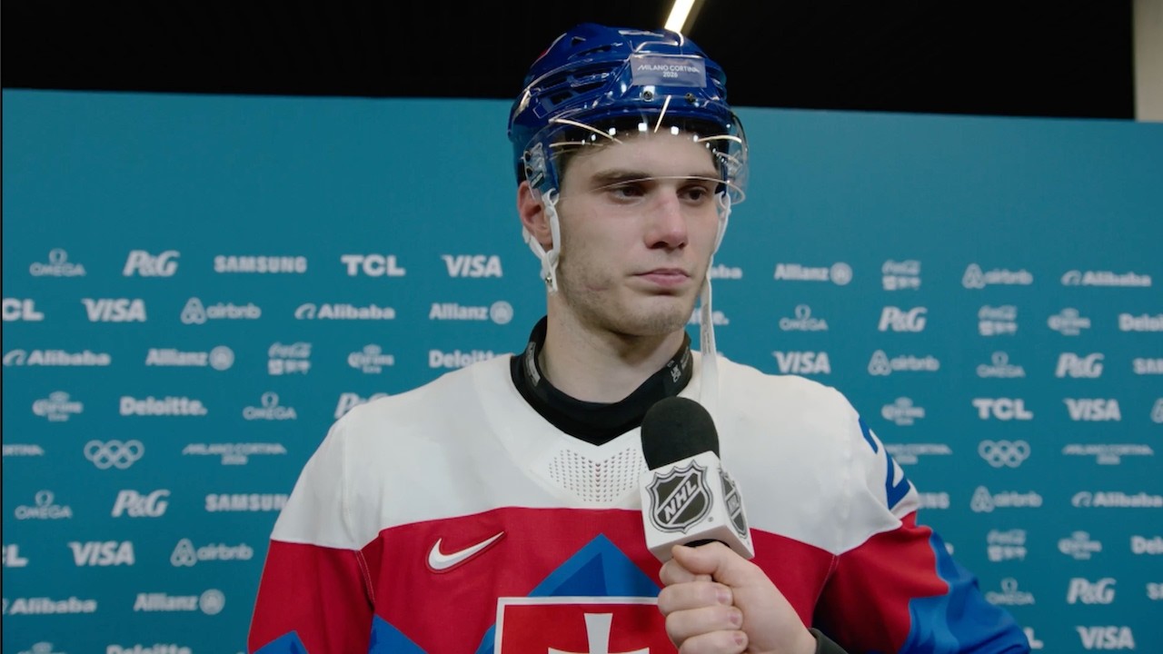 Team Slovakia Juraj Slafkovský post-game interview (vs Team Finland)