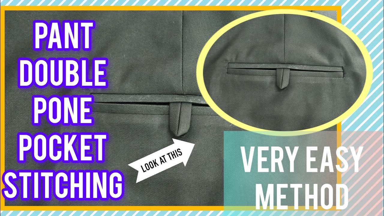 PANT BONE POCKET STITCHING | HOW TO MAKE BACK BONE POCKET 