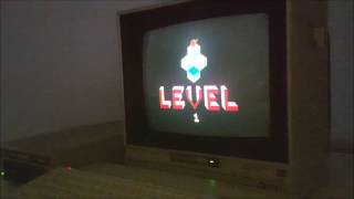 Q*Bert on a 1986 Commodore 64 Computer