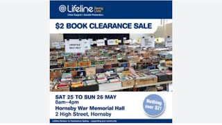 My journey to Lifeline Bookfair War Memorial Hall Hornsby 25 May 2024