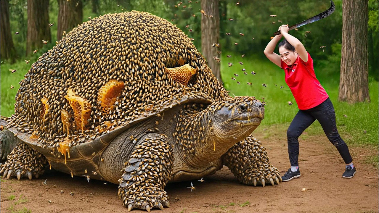 Harvesting 1000+ Giant BeeHive Turtle & Go to Market Sell | dramatic big turtle chase | Lý Thị Hằng