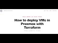 Tutorial: How to deploy VMs in Proxmox using Terraform