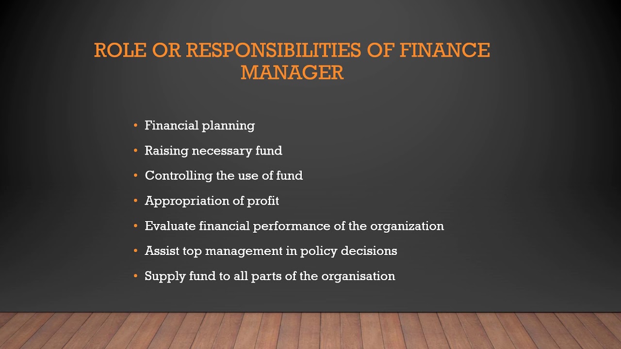 Role Of Financial Manager - Youtube