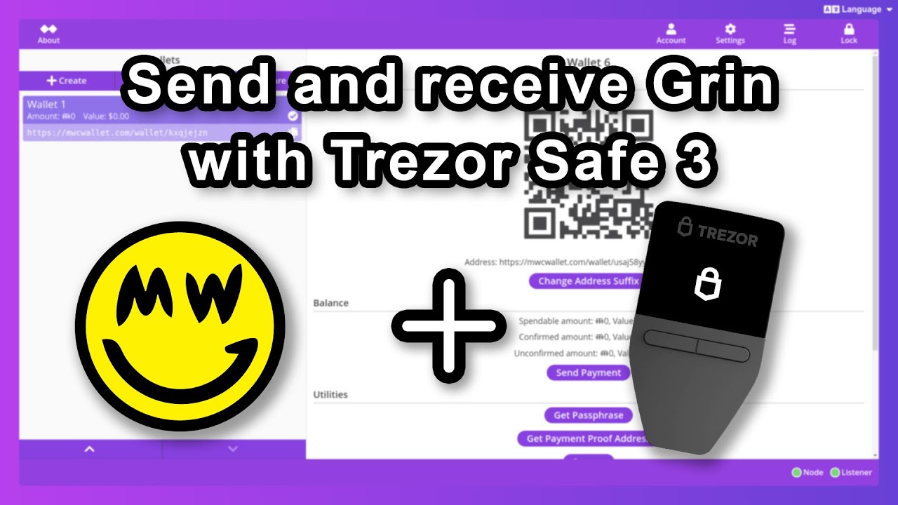 How to send and receive Grin with a Trezor Safe 3 hardware wallet - YouTube