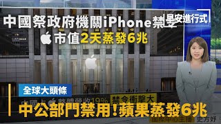 【全球大頭條】中國公部門禁iPhone　蘋果2天蒸發6兆市值｜早安進行式 #鏡新聞