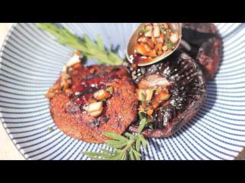 Barbecued portobello mushrooms video - Vegetarian BBQ recipe