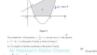 EDEXCEL IAL C12 JAN 2016 Q16a,b Quadratic Functions, Simultaneous Equations